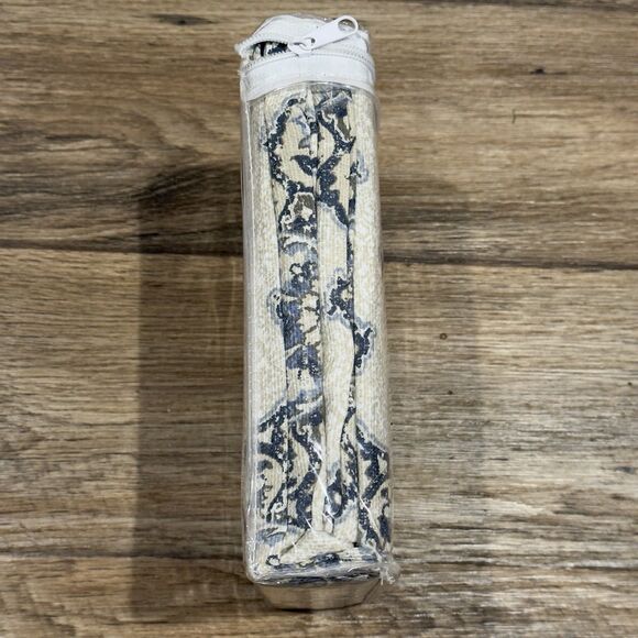 Style 84.0-in Blue Geometric Light filtering Grommet Single curtain panel - Picture 3 of 9